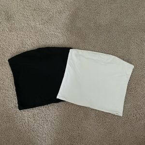 Brandy Melville white and black tube tops